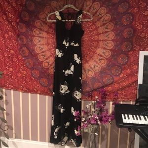 Black floral maxi dress